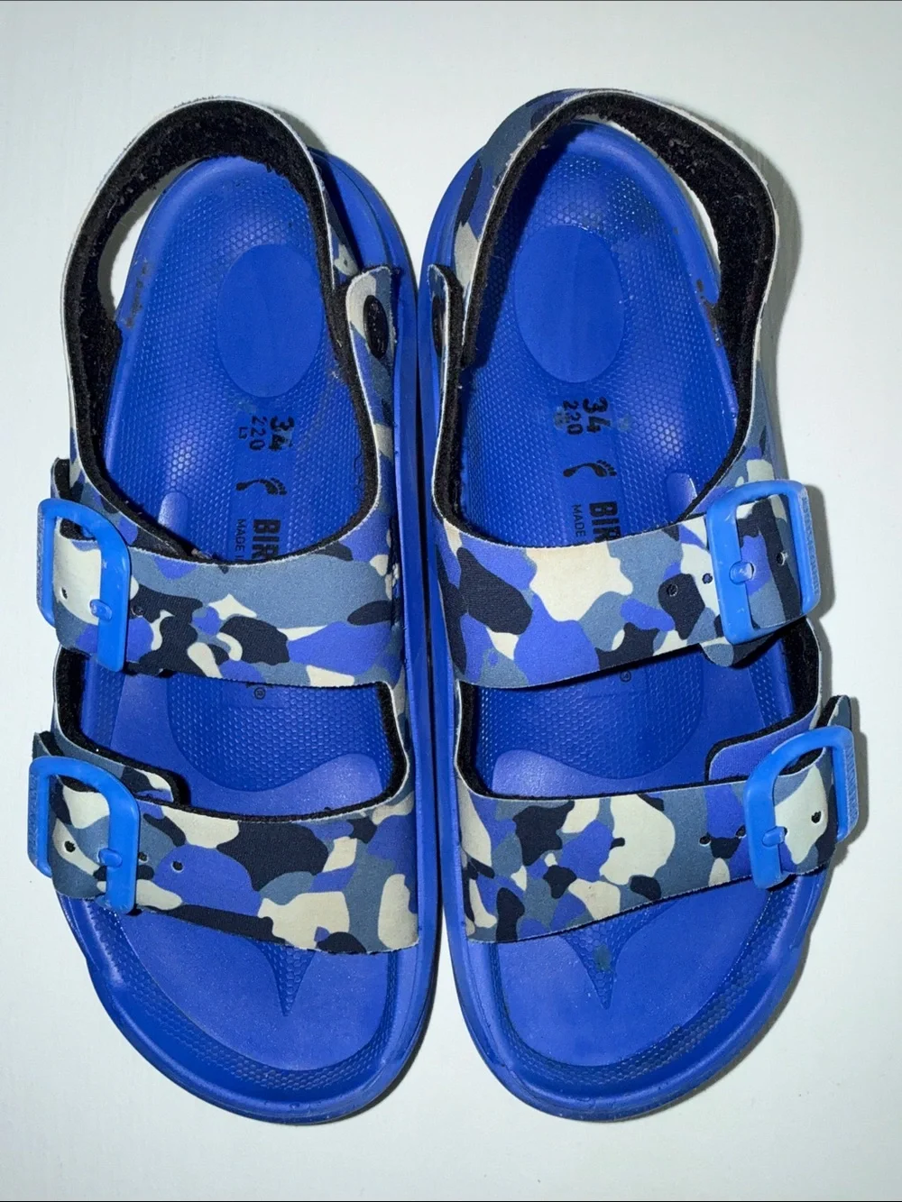 Birkenstock Mogadishu kids Sandals Camo Blue Birko-Flor size 34–waterproof